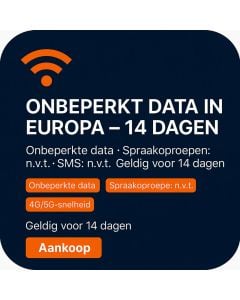 ONBEPERKT DATA IN EUROPA – 14 DAGEN