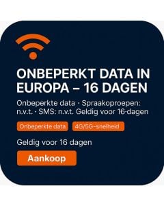ONBEPERKT DATA IN EUROPA – 16 DAGEN