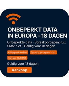 ONBEPERKT DATA IN EUROPA – 18 DAGEN