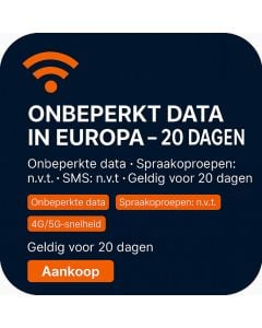 ONBEPERKT DATA IN EUROPA – 20 DAGEN