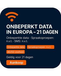 ONBEPERKT DATA IN EUROPA – 21 DAGEN
