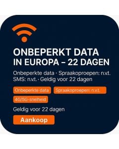 ONBEPERKT DATA IN EUROPA – 22 DAGEN