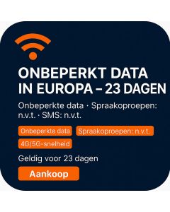 ONBEPERKT DATA IN EUROPA – 23 DAGEN