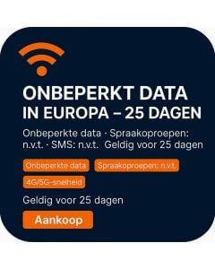 ONBEPERKT DATA IN EUROPA – 25 DAGEN