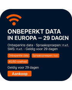 ONBEPERKT DATA IN EUROPA – 29 DAGEN