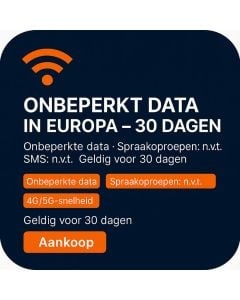 ONBEPERKT DATA IN EUROPA – 30 DAGEN