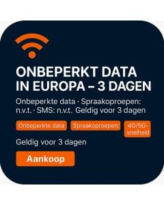 ONBEPERKT DATA IN EUROPA – 3 DAGEN