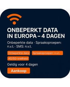 ONBEPERKT DATA IN EUROPA – 4 DAGEN