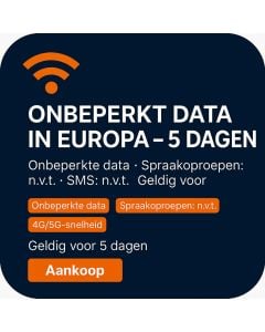 ONBEPERKT DATA IN EUROPA – 5 DAGEN