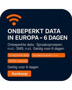 ONBEPERKT DATA IN EUROPA – 6 DAGEN