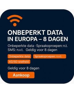 ONBEPERKT DATA IN EUROPA – 8 DAGEN