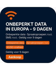 ONBEPERKT DATA IN EUROPA – 9 DAGEN