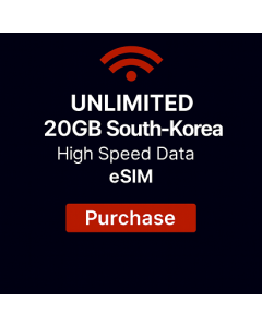 Unlimited 20GB South-Korea High Speed Data eSIM
