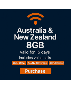 Unlimited Australia and New Zealand, 8GB Data
