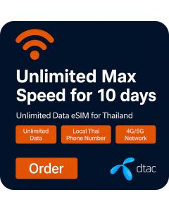 Tailandia, 10 días de datos ilimitados, velocidad máxima eSIM