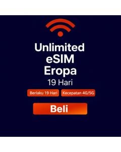Paket Data Eropa Tanpa Batas 19 Hari