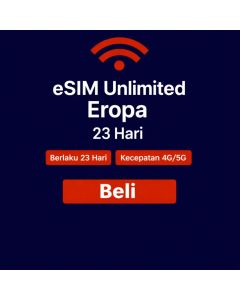 Paket Data Eropa Tanpa Batas selama 23 hari