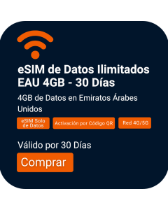 Activa SIM de Datos para EAU por 30 Días | 4GB de Internet Rápido

