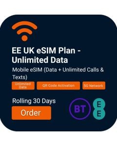 Unlimited UK eSIM Data Plan (Rolling 30 Days)