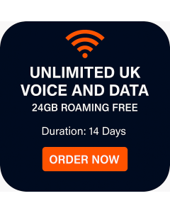 UNLIMITED UK VOICE AND DATA (24GB ROAMING FREE)