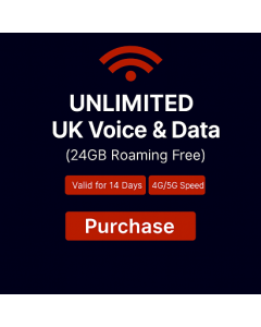 UNLIMITED UK VOICE AND DATA (24GB ROAMING FREE)