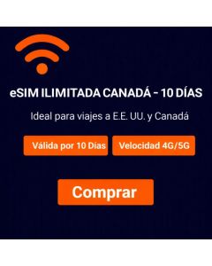 eSIM ilimitada CANADÁ - 10 días