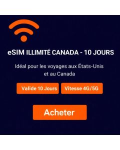 eSIM illimitée CANADA - 10 jours