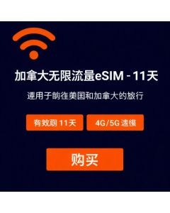 加拿大无限量 eSIM 卡 - 11 天