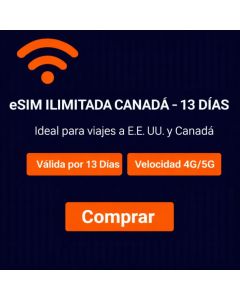 eSIM ilimitada CANADÁ - 13 días