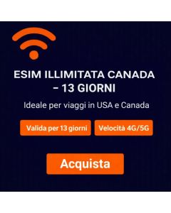 eSIM illimitata CANADA - 13 giorni