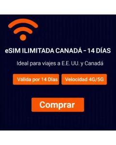 eSIM ilimitada CANADÁ - 14 días