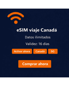 16 días de eSIM ilimitada para Canadá