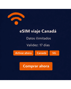 17 días de eSIM ilimitada para Canadá