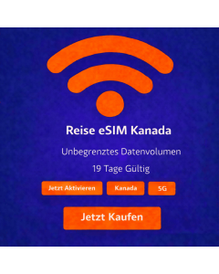 19 Tage unbegrenzte eSIM für Kanada