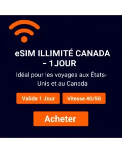 eSIM illimitée CANADA - 1 jour