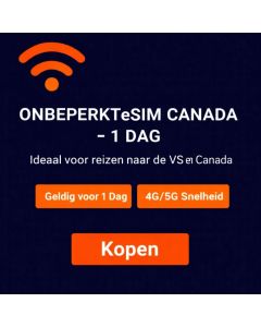 Onbeperkt eSIM CANADA - 1 dag