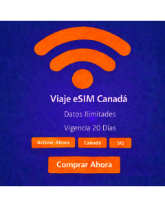 20 días de eSIM ilimitada para Canadá