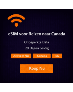20 dagen onbeperkt gebruik van een Canada eSIM