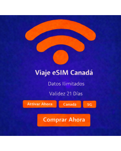 21 días de eSIM ilimitada para Canadá