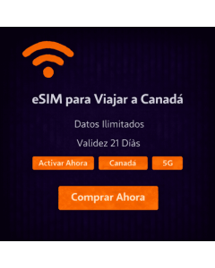 21 días de eSIM ilimitada para Canadá