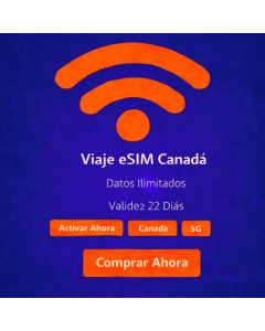 22 días de eSIM ilimitada para Canadá