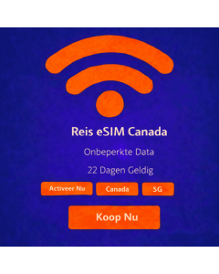 22 dagen onbeperkt gebruik van een Canada eSIM