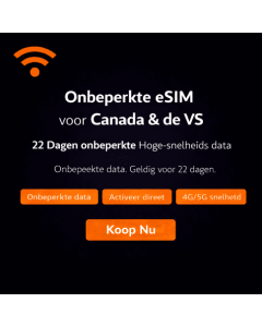 22 dagen onbeperkt gebruik van een Canada eSIM