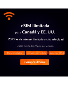 23 días de eSIM ilimitada para Canadá