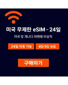 미국 무제한 eSIM - 24일