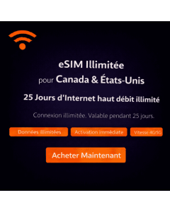 25 días de eSIM ilimitada para Canadá