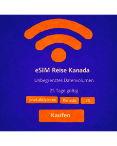 25 Tage unbegrenzte eSIM für Kanada