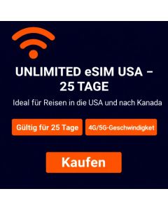 Unbegrenzte eSIM USA - 25 Tage