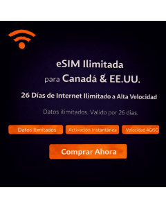 26 días de eSIM ilimitada para Canadá