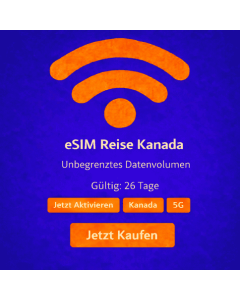 26 Tage unbegrenzte eSIM für Kanada